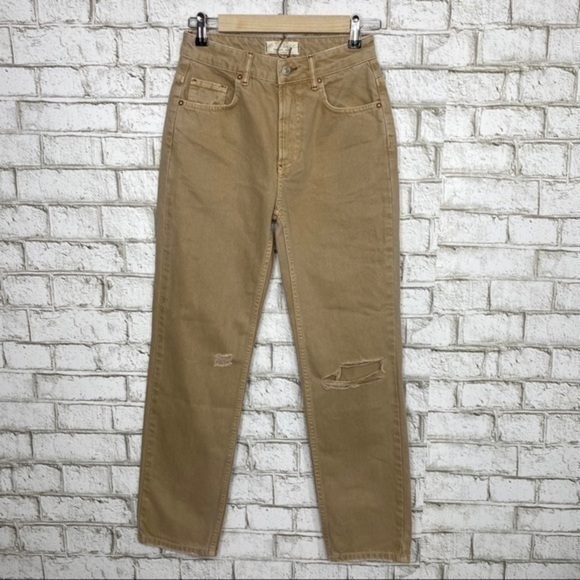 Free people Dakota Straight Leg Jean in tan - Picture 3 of 15